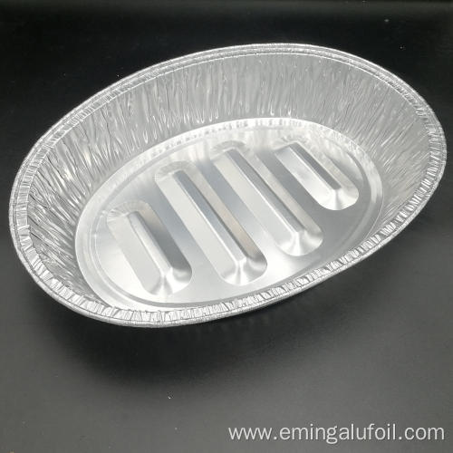 Oval turkey foil pan for food cooking